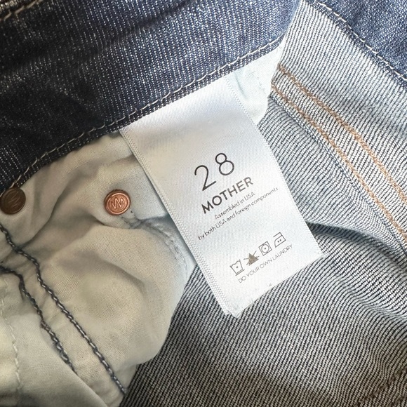 MOTHER Womens Jeans 28 The Looker Dark Blue Denim Clean Sweep Wash - Picture 3 of 11